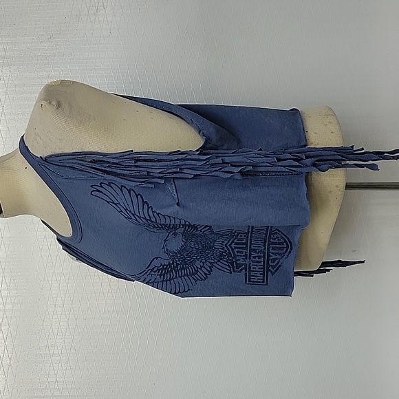 Harley-Davidson Women's Blue Fringe Graphic Tank - Picture 4 of 6
